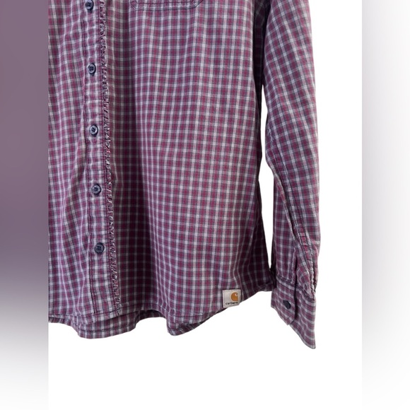 Carhartt plaid long sleeve button down shirt - Picture 3 of 5